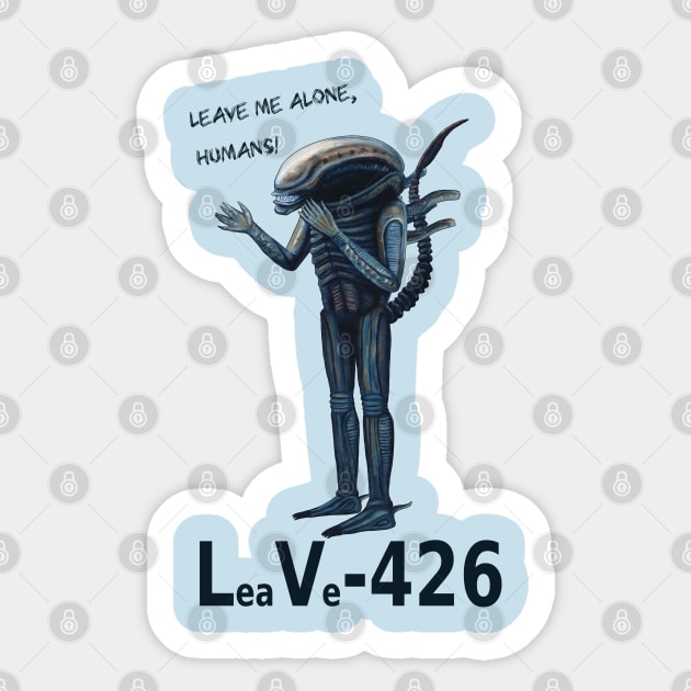 Xenomorph Print: LeaVe-426 Sticker by SPACE ART & NATURE SHIRTS 